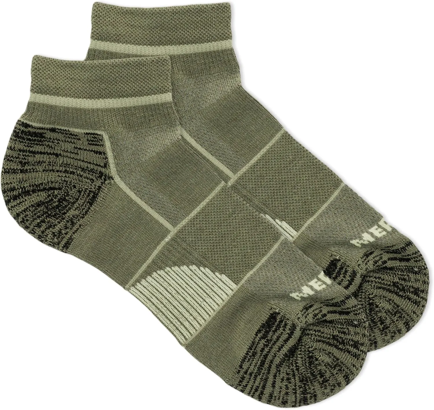 Merrell unisex-adult Lightweight Day Hiker Ankle Socks Unisex Coolmax Wool Blend and Zoned Cushion