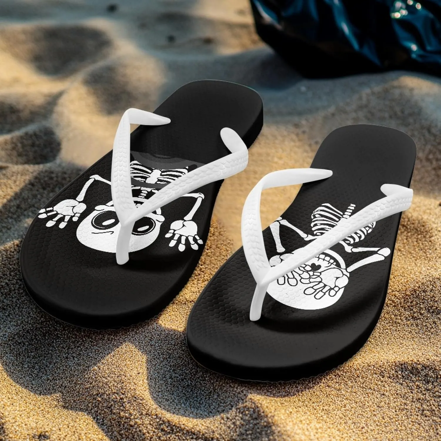 Micoklinlin Womens Flip Flops with Artistic Prints EVA Soft Shower Flat Sandals Summer Bathroom Beach Pool Rubber Slippers