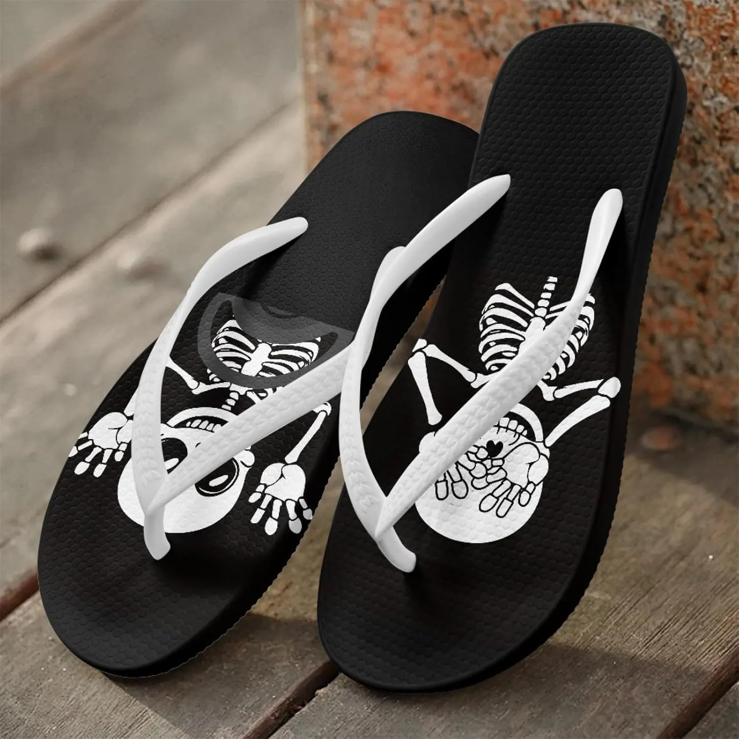 Micoklinlin Womens Flip Flops with Artistic Prints EVA Soft Shower Flat Sandals Summer Bathroom Beach Pool Rubber Slippers
