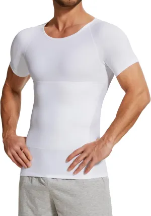 MISS MOLY Compression Shirts for Men Tummy Control Undershirt Gynomastica Slimming Short Sleeve Waist Trainer Shapewear