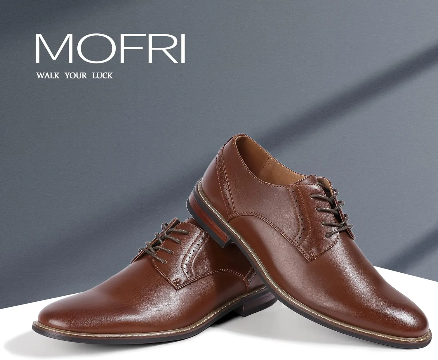 Mofri Men's Dress Shoes Formal Cap Toe Oxford Dress Shoes for Men Comfortable