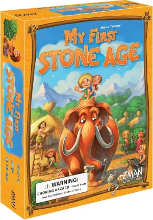My First Stone Age Board Game - Fun, Educational Prehistoric Adventure! Resource Management Strategy Game, Family Game for Kids & Adults, Ages 5 , 2-4 Players, 15 Minute Playtime, Made by Z-Man Games