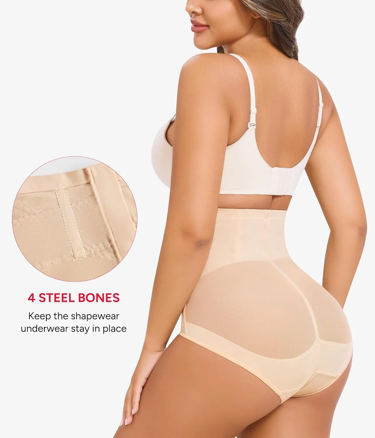 Nebility Butt Lifting Shapewear Tummy Control Body Shaper Seamless Underwear Girdle Hi-Waist Trainer Panties