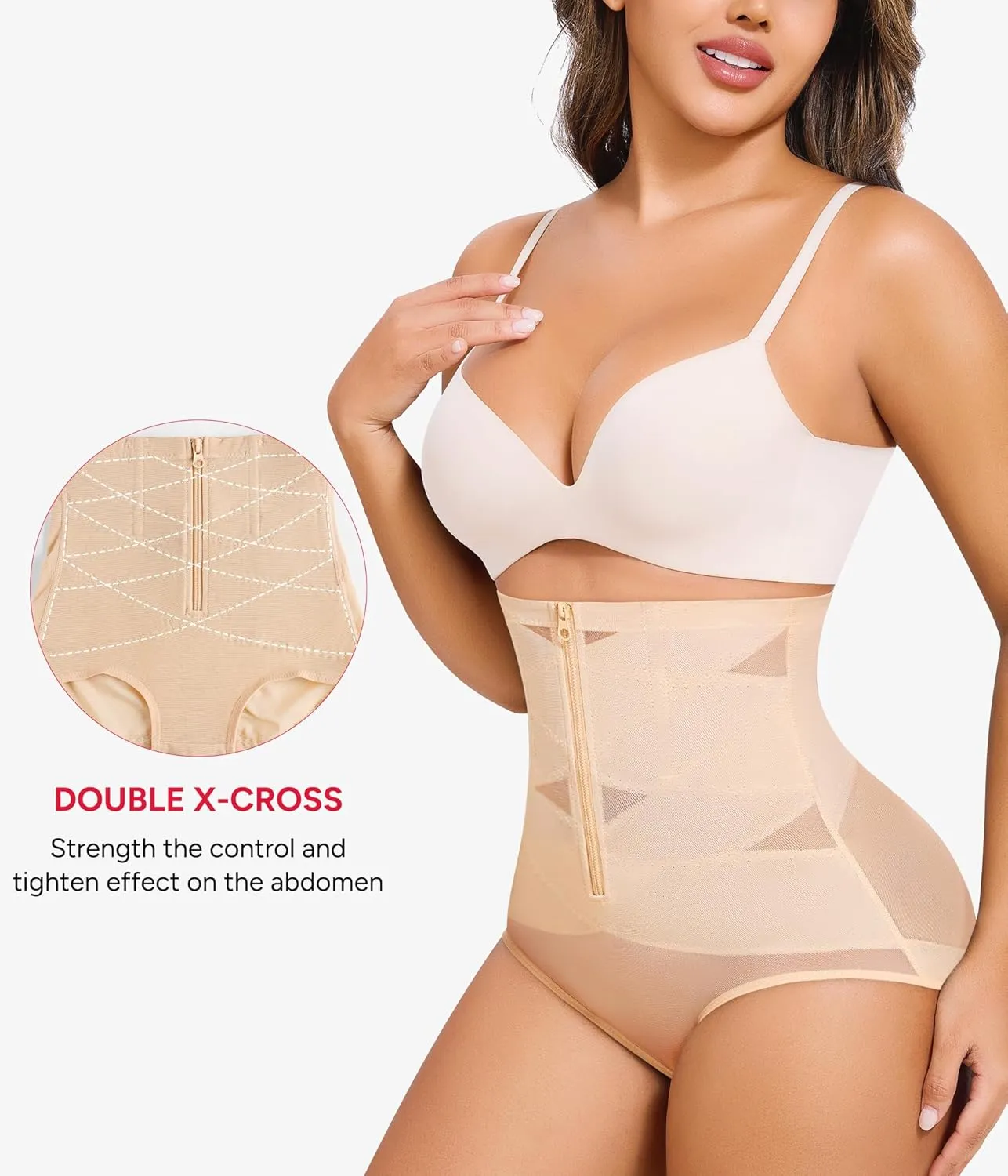 Nebility Butt Lifting Shapewear Tummy Control Body Shaper Seamless Underwear Girdle Hi-Waist Trainer Panties