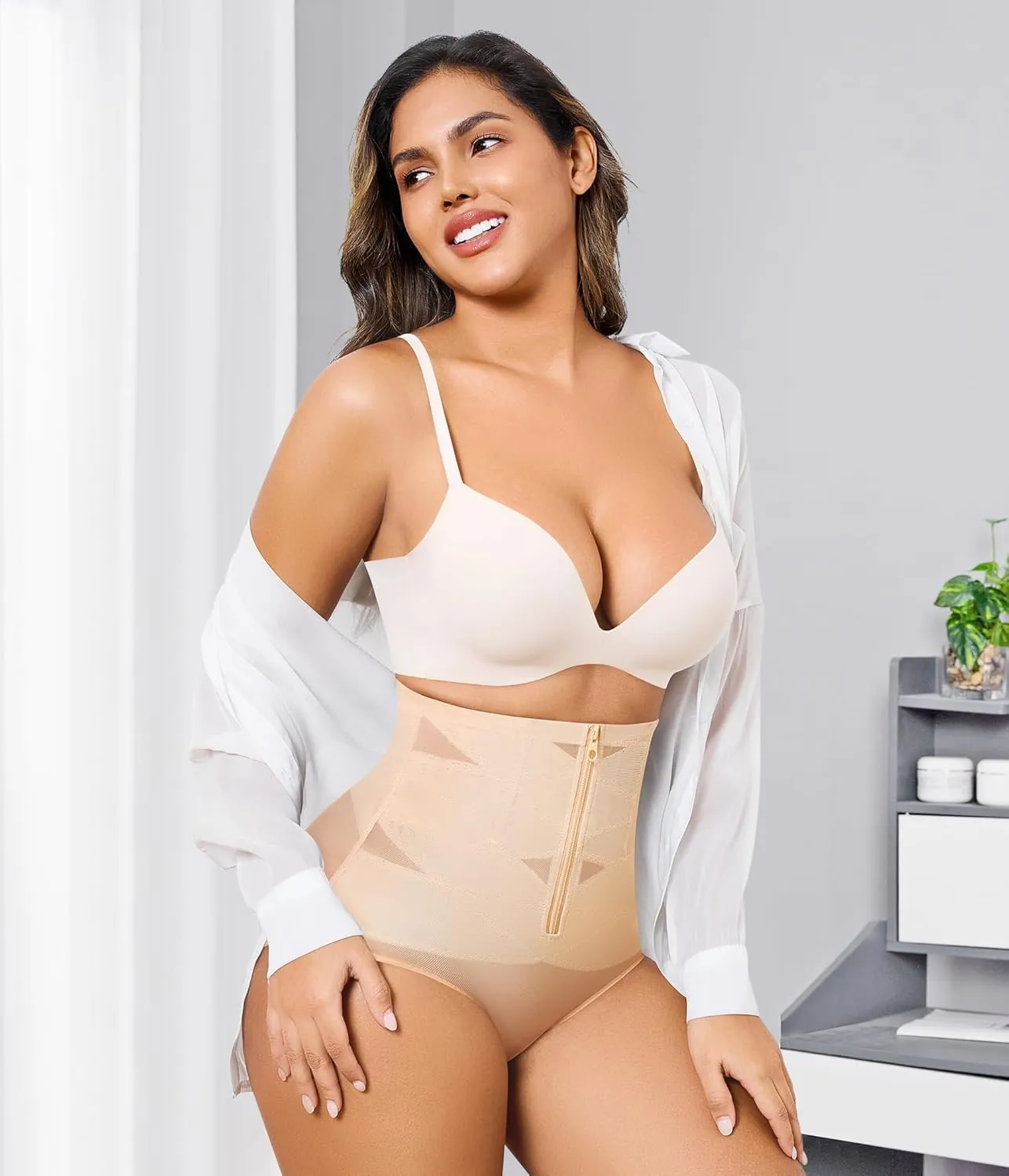 Nebility Butt Lifting Shapewear Tummy Control Body Shaper Seamless Underwear Girdle Hi-Waist Trainer Panties