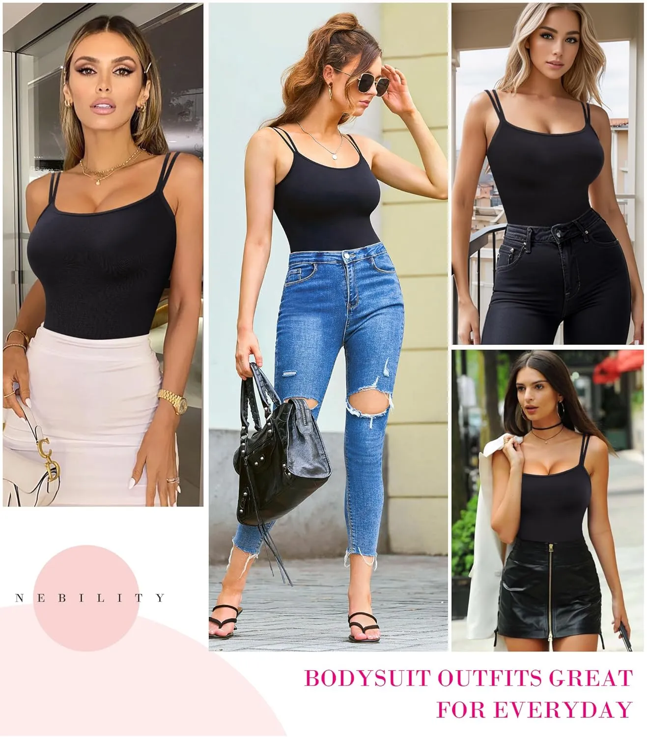 Nebility Seamless Shapewear for Women Tummy Control Bodysuit Shirts Full Body Shaper Tank Top Body Suit Corset Waist Trainer