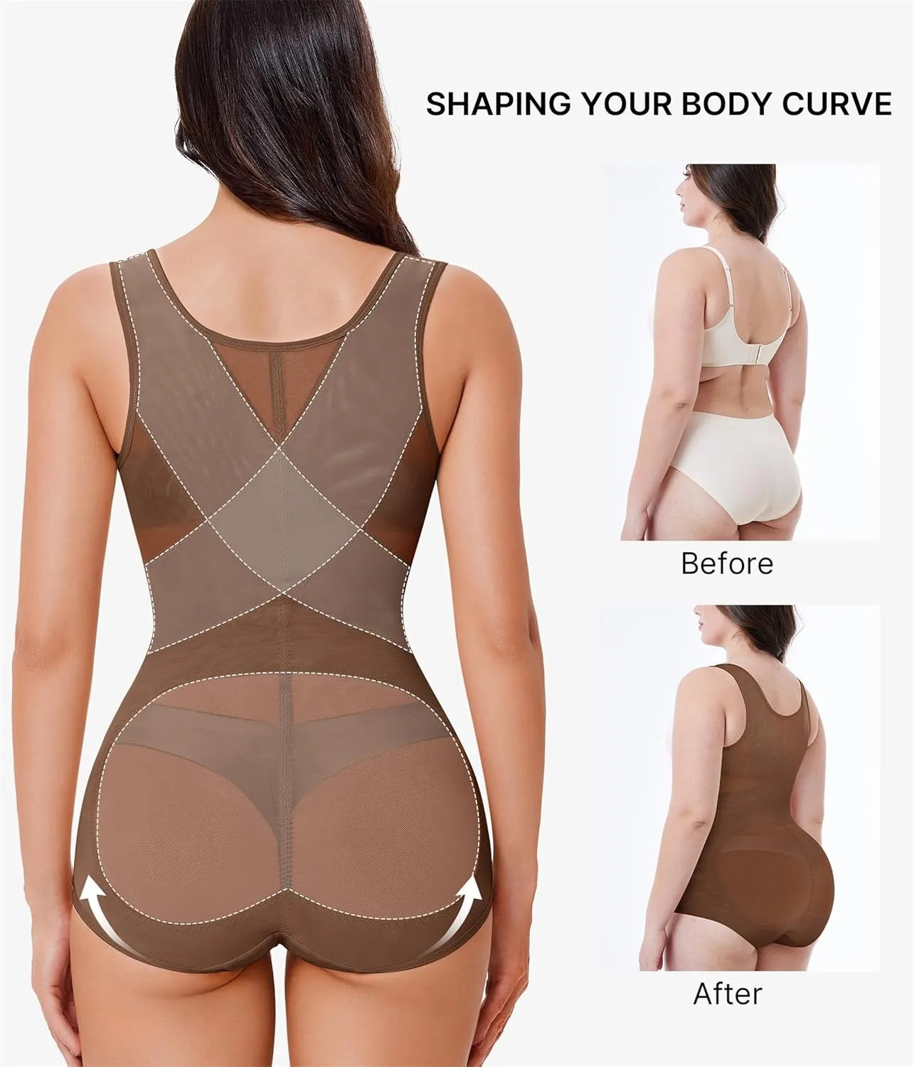 Nebility Shapewear Bodysuits for Women Tummy Control Body Shaper Waist Trainer