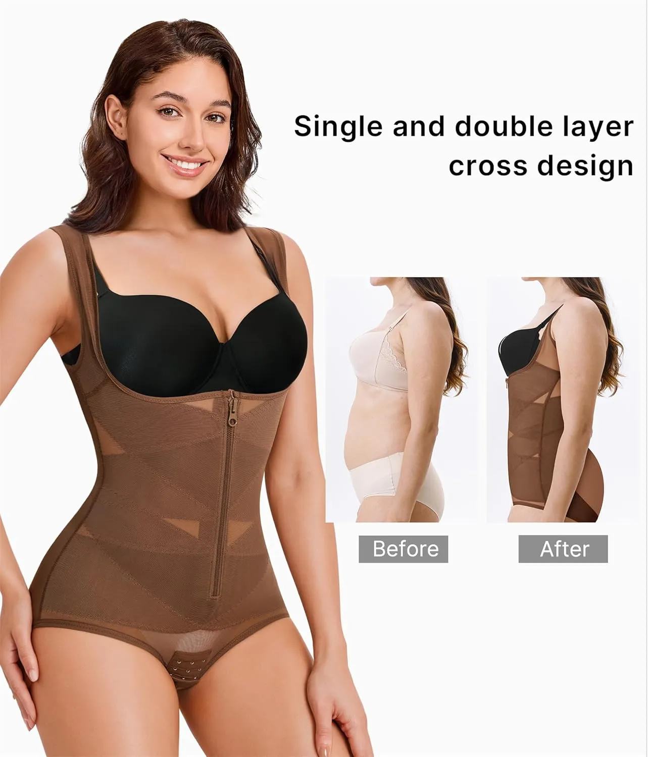 Nebility Shapewear Bodysuits for Women Tummy Control Body Shaper Waist Trainer