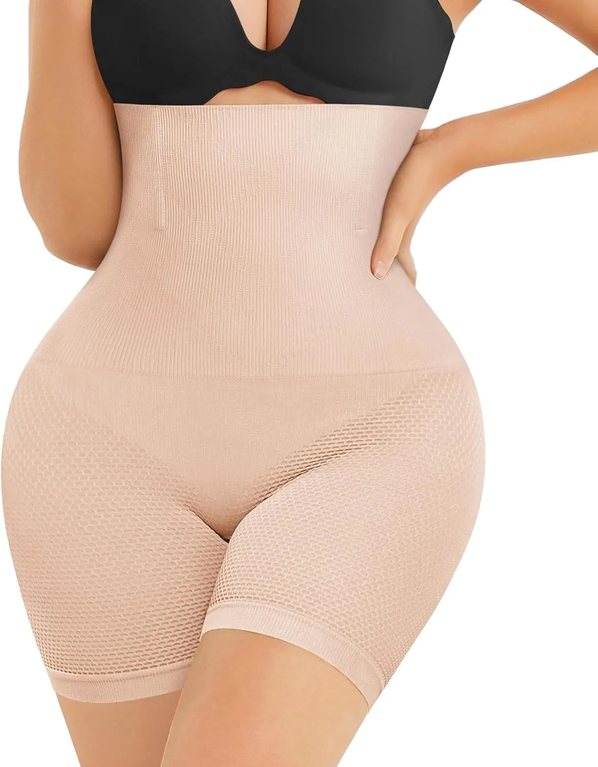 Nebility Womens' Shapewear Thigh Slimmer Tummy Control Body Shaper Shorts Butt Lifter Panties High Waist Trainer