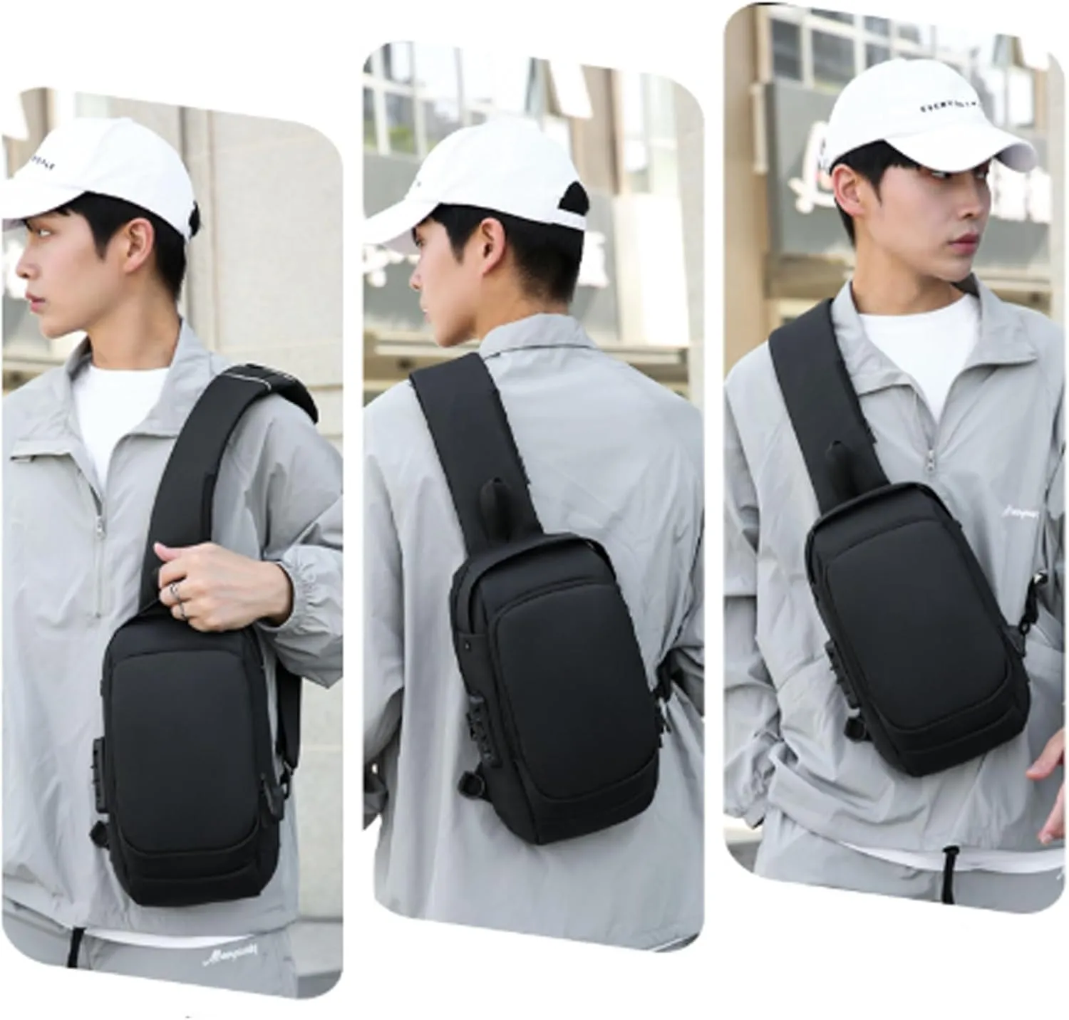 New Carbon Fiber Streamline Anti-Theft Sling Bag, Cangureras Para Hombres, Waterproof Or Daily Trips, Commutes, Sports