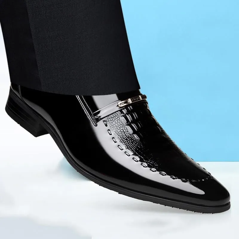 New Men Classic Dress Shoes Crocodile Leather Business Casual Formal Sneakers Plus Size Office Wedding Party Oxford Shoes