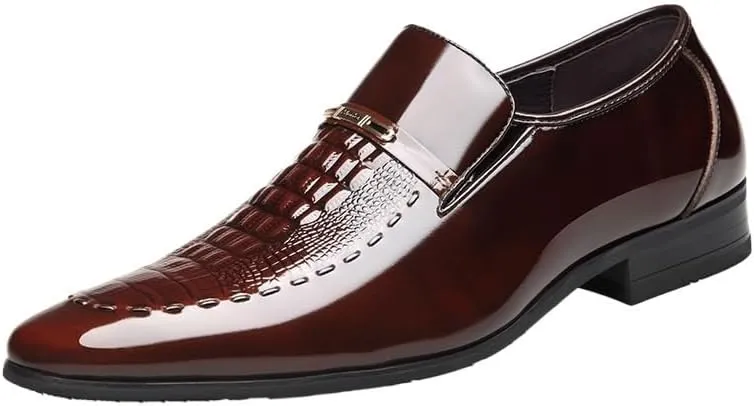 New Men Classic Dress Shoes Crocodile Leather Business Casual Formal Sneakers Plus Size Office Wedding Party Oxford Shoes