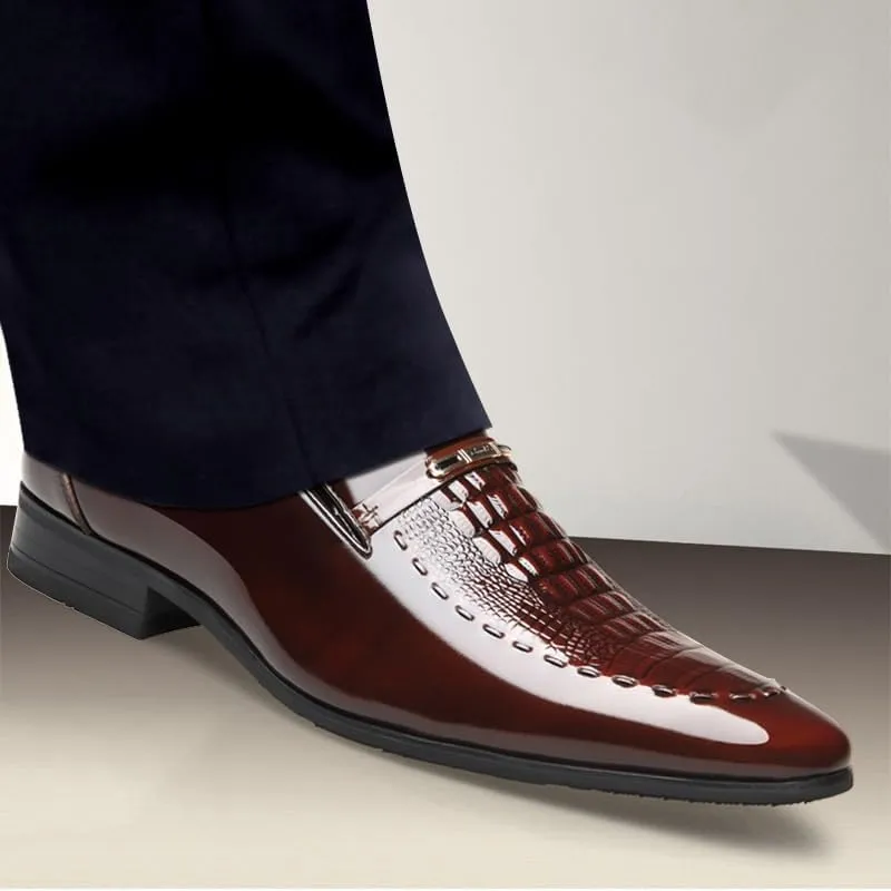 New Men Classic Dress Shoes Crocodile Leather Business Casual Formal Sneakers Plus Size Office Wedding Party Oxford Shoes