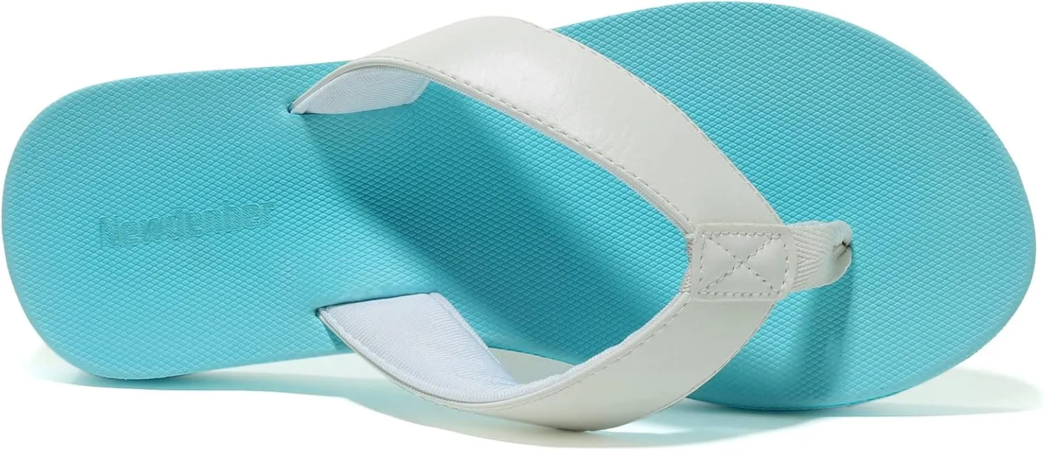 NewDenBer Women's Comfortable Flip Flops Lightweight Arch Support Summer Thong Sandals