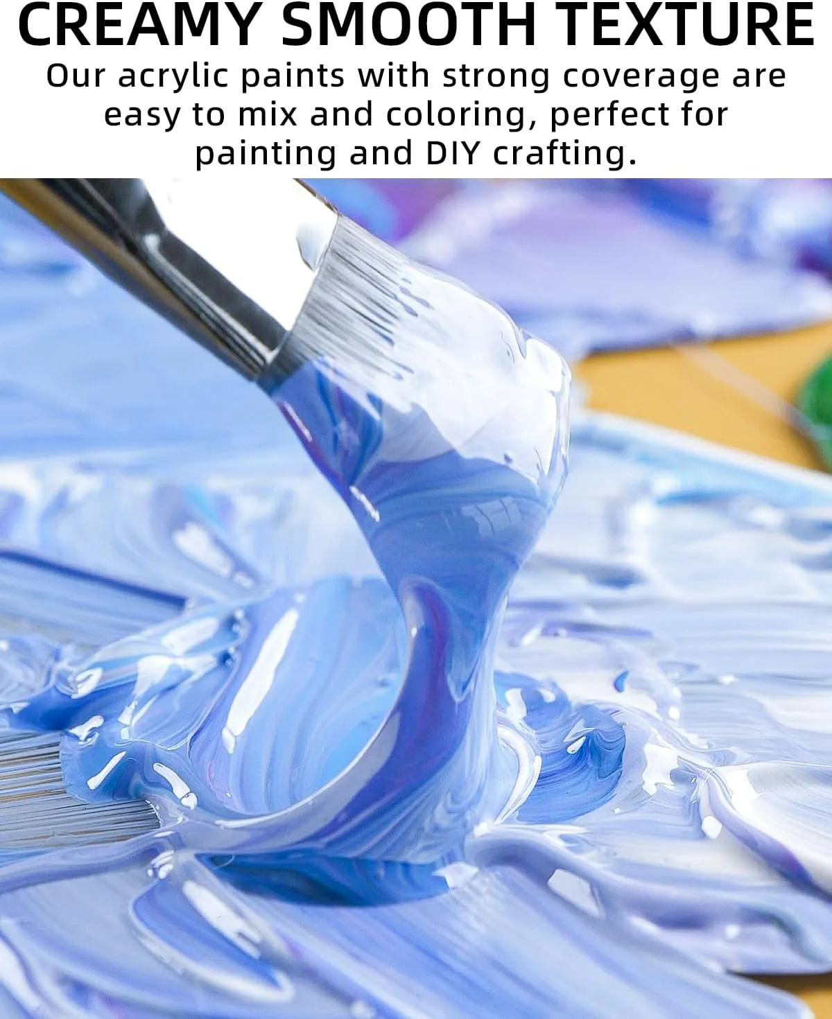 Nicpro 24 Colors Large Bulk Acrylic Paint Set (8.45 oz,250 ml) Non Toxic Artist Painting Supplies for Multi Surface Canvas, Wood, Fabric Leather, Rock, Glass, Paper, Crafts, Hobby with Color Wheel