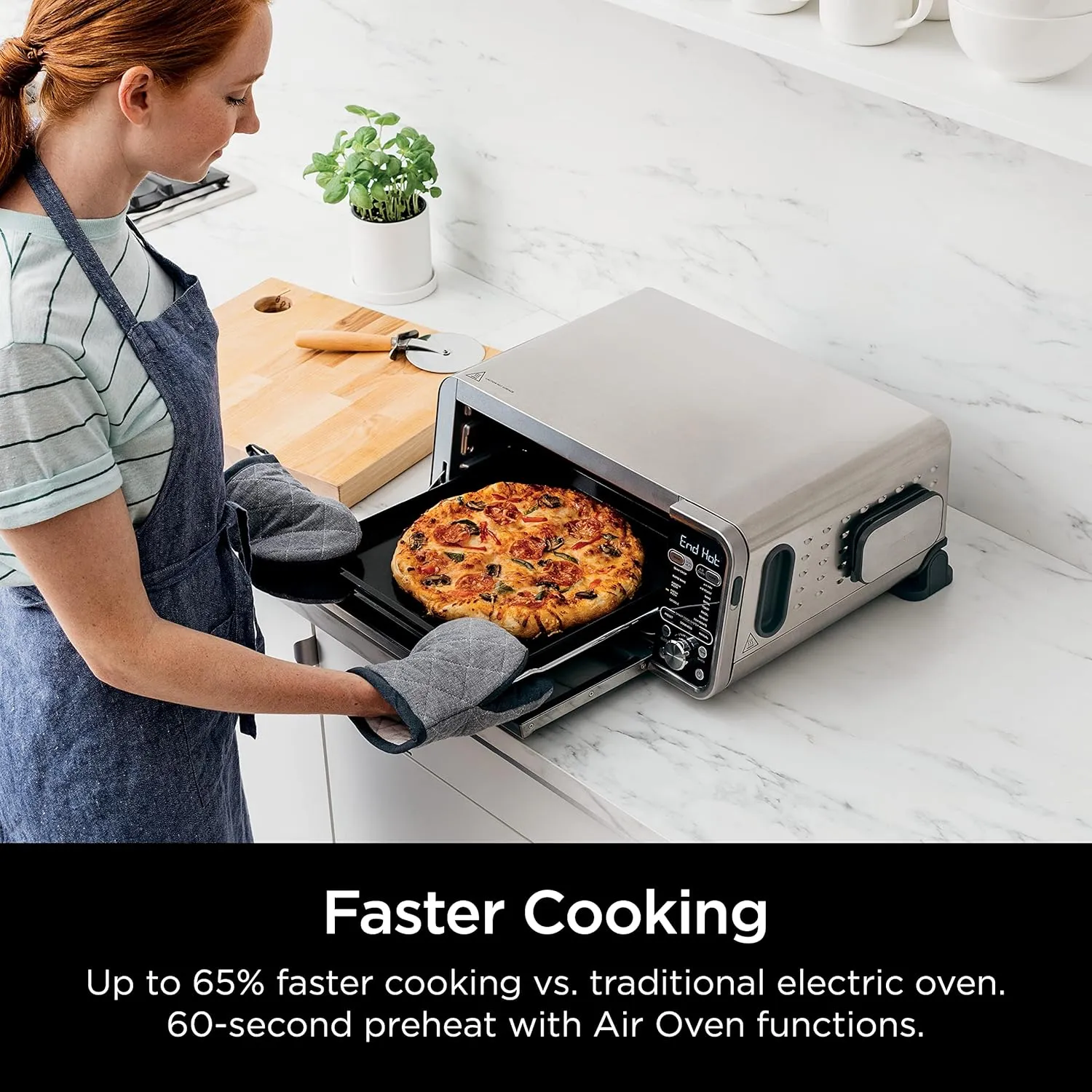 Ninja, Toaster Oven, Air Fryer, Thermometer, Toaster Oven Air Fryer Combo, Stainless Steel, Quick meals, Fries, Frozen Food, Air Fry, Dehydrate, Reheat, 13-in-1, Less Oil, Flip Away Oven, Foodi, SP351