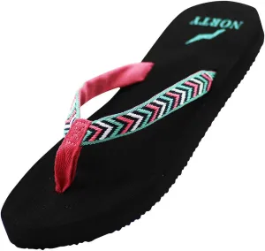 NORTY Womens Casual Flip Flop Thong Sandals For Beach, Pool or Everyday