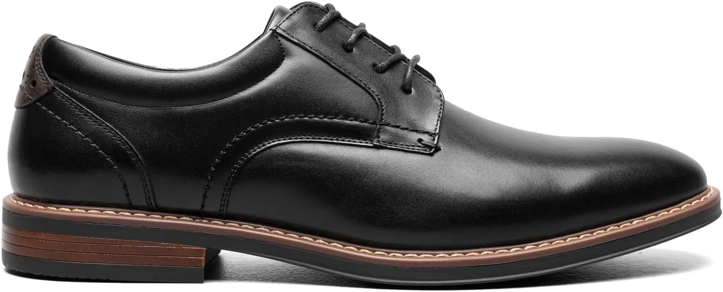 Nunn Bush Men's Centro Flex Plain Toe Oxford Dress Casual Leather Comfortable Lace Up