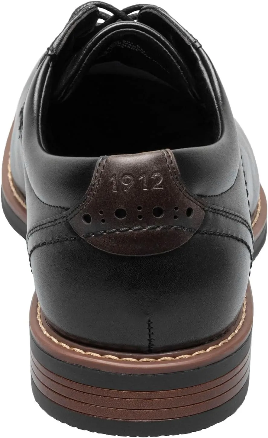Nunn Bush Men's Centro Flex Plain Toe Oxford Dress Casual Leather Comfortable Lace Up