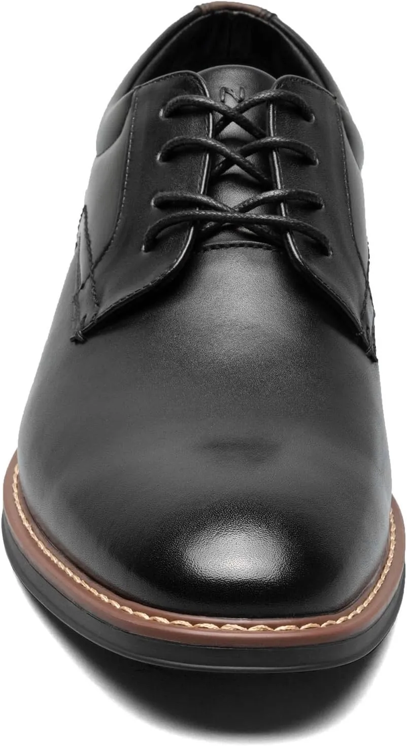 Nunn Bush Men's Centro Flex Plain Toe Oxford Dress Casual Leather Comfortable Lace Up