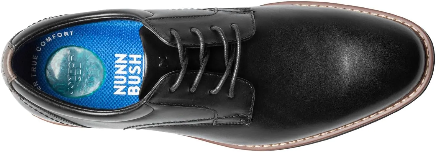 Nunn Bush Men's Centro Flex Plain Toe Oxford Dress Casual Leather Comfortable Lace Up