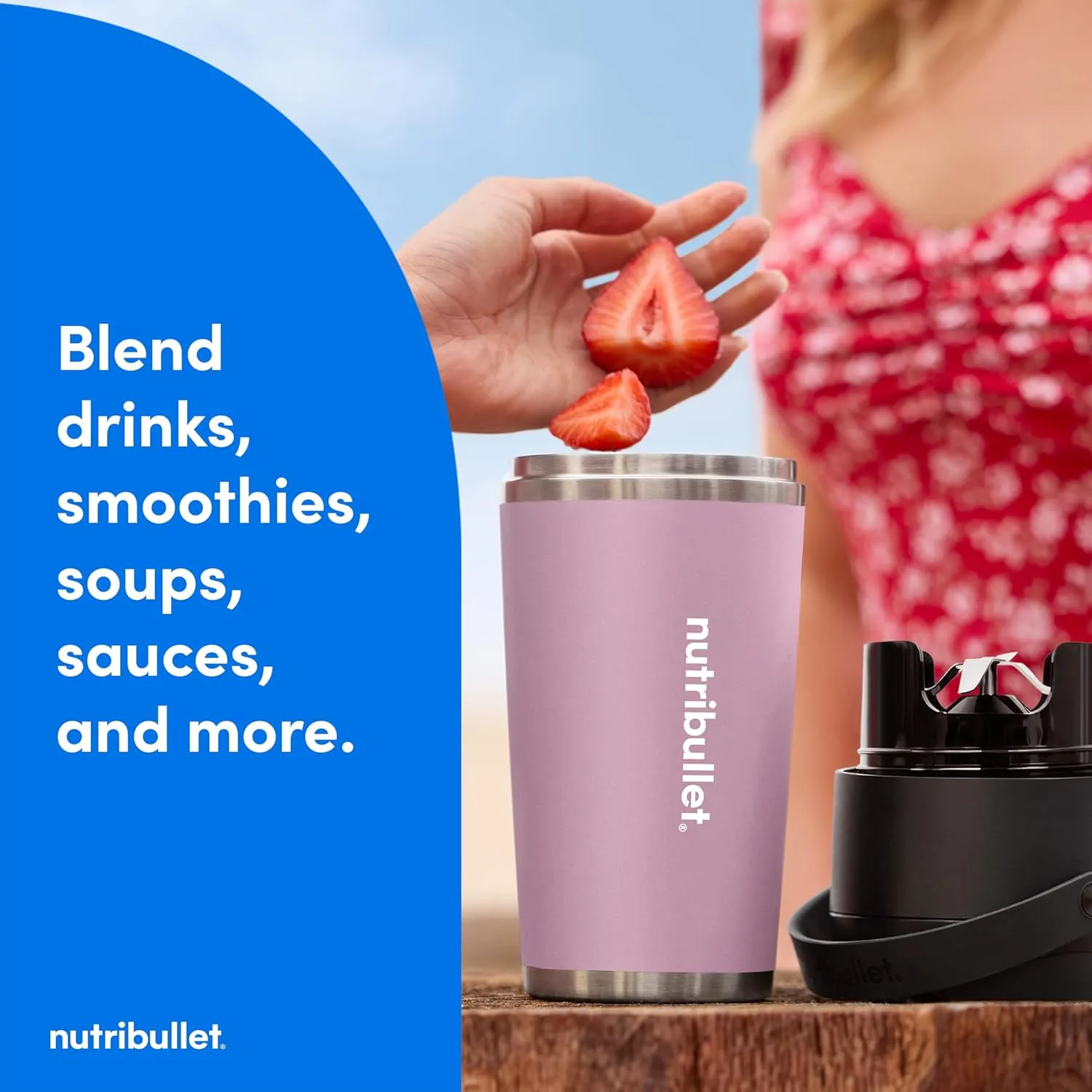 nutribullet Flip Portable Blender with Insulated Cup, Lavender, NBPB50350LAV