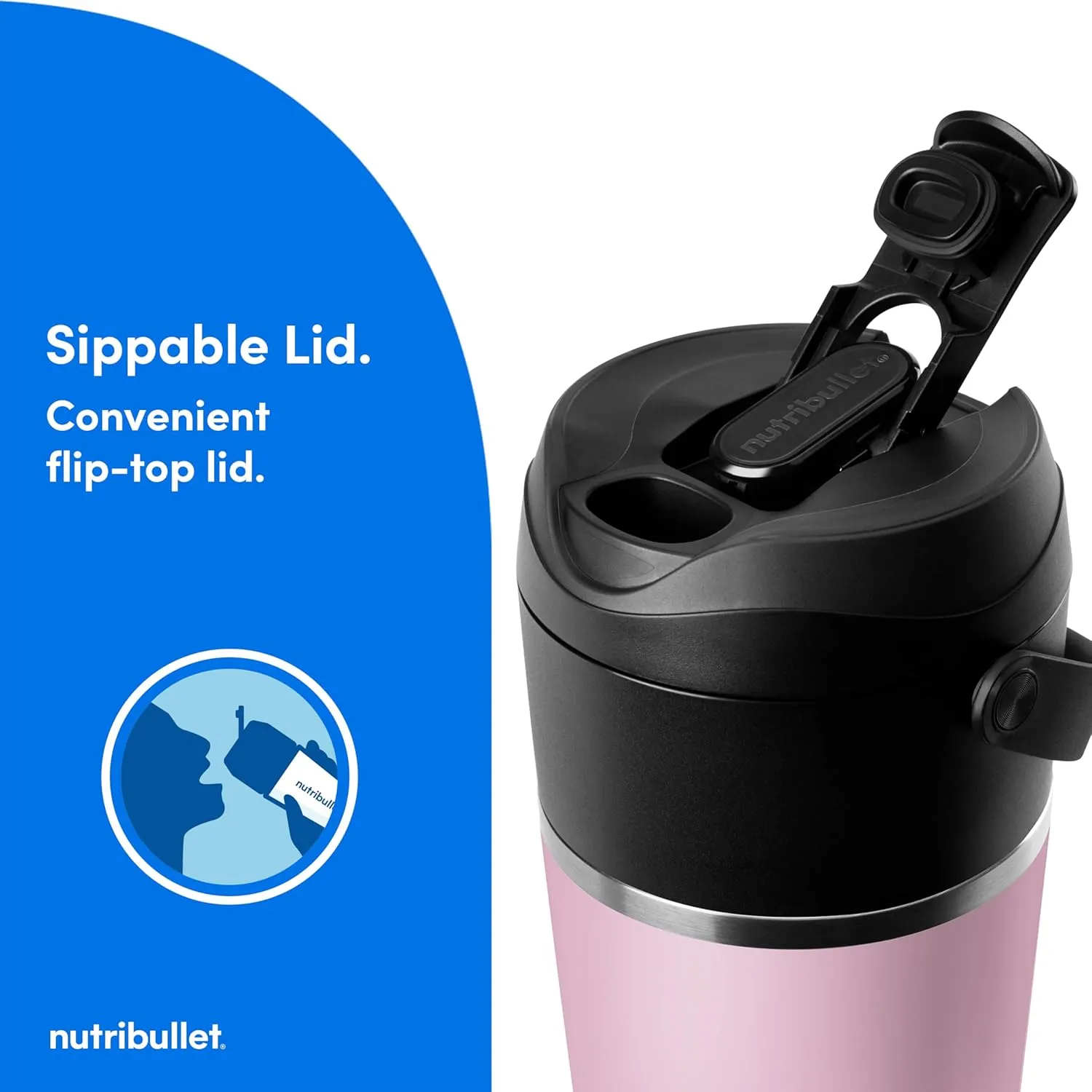 nutribullet Flip Portable Blender with Insulated Cup, Lavender, NBPB50350LAV
