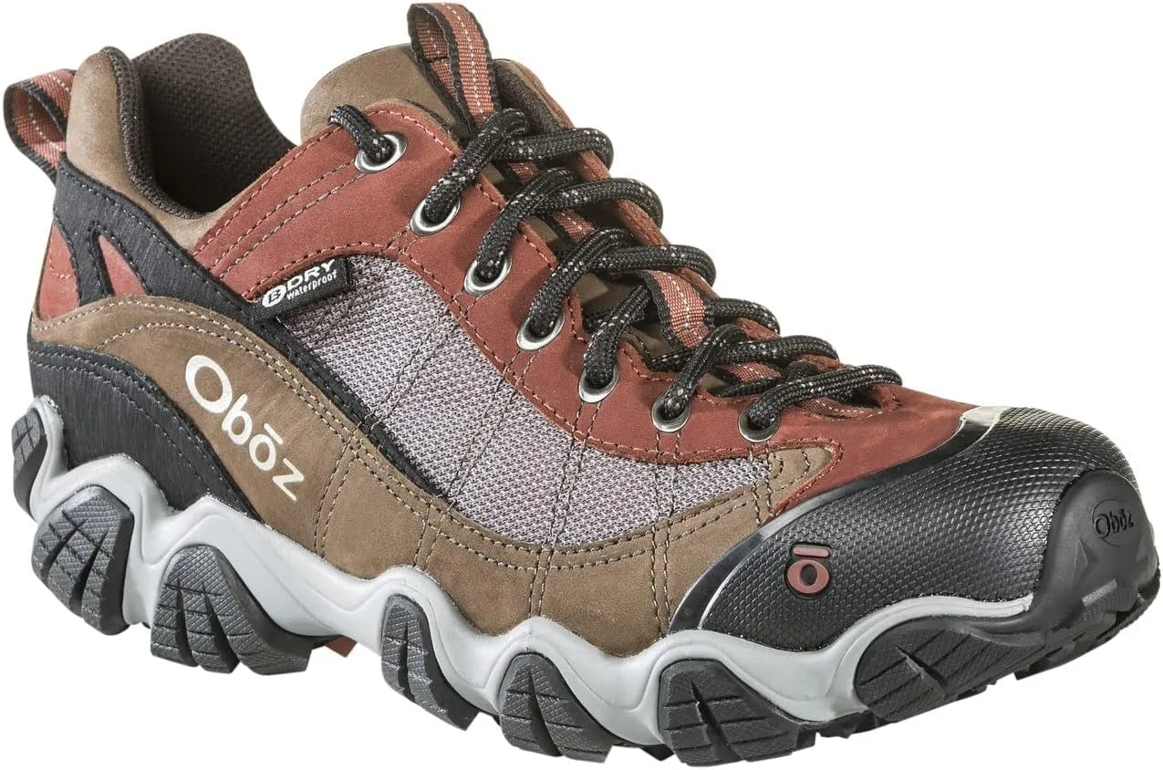 Oboz Mens Firebrand II Low B-Dry Hiking Shoes, Earth, 8.5 Wide