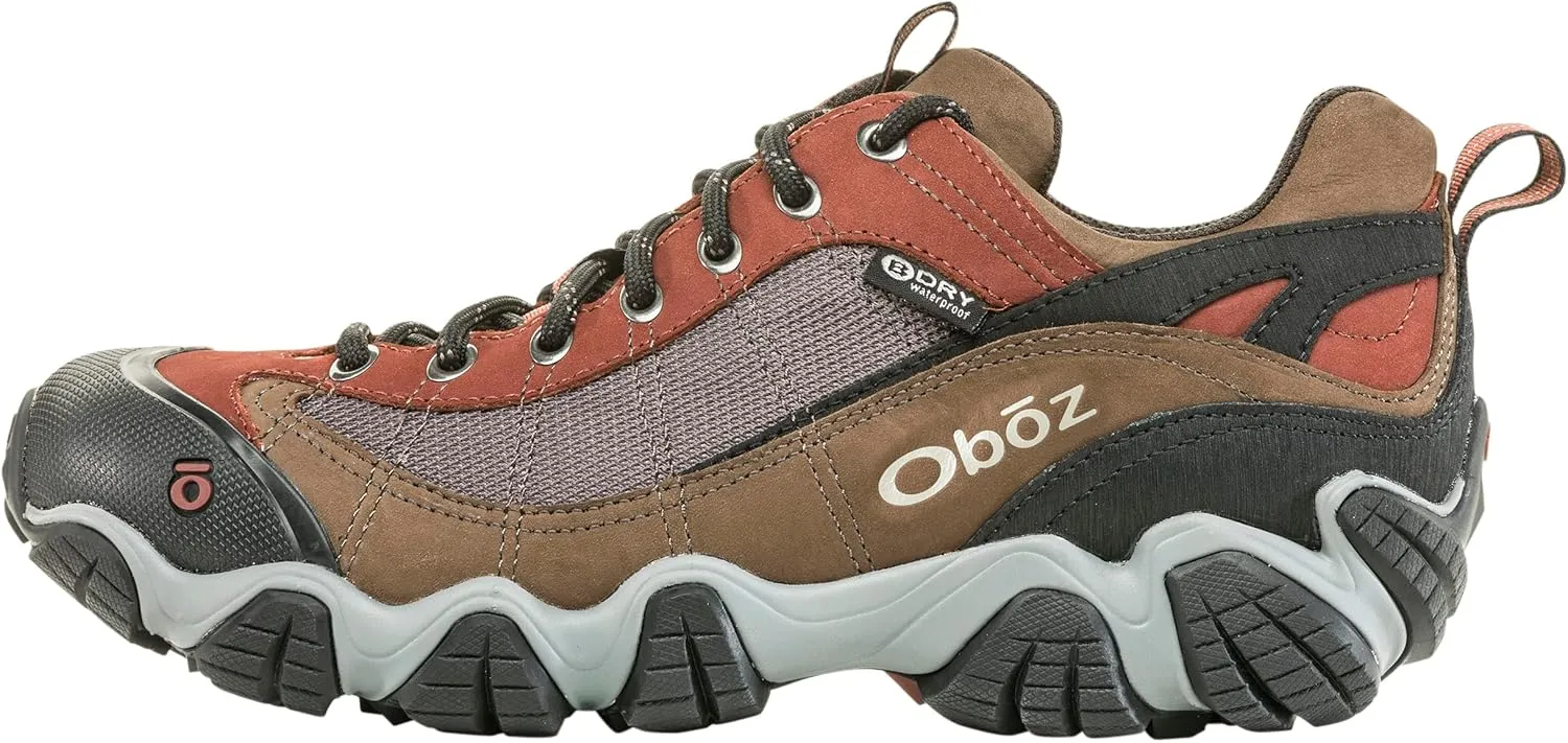 Oboz Mens Firebrand II Low B-Dry Hiking Shoes, Earth, 8.5 Wide