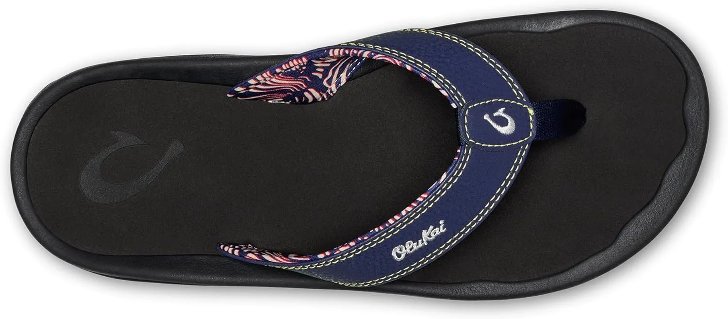 OLUKAI Ohana Men's Beach Sandals, Water Resistant Flip Flops, Arch Support & Comfort Fit, Lightweight & Durable, Enhanced Grip & Traction