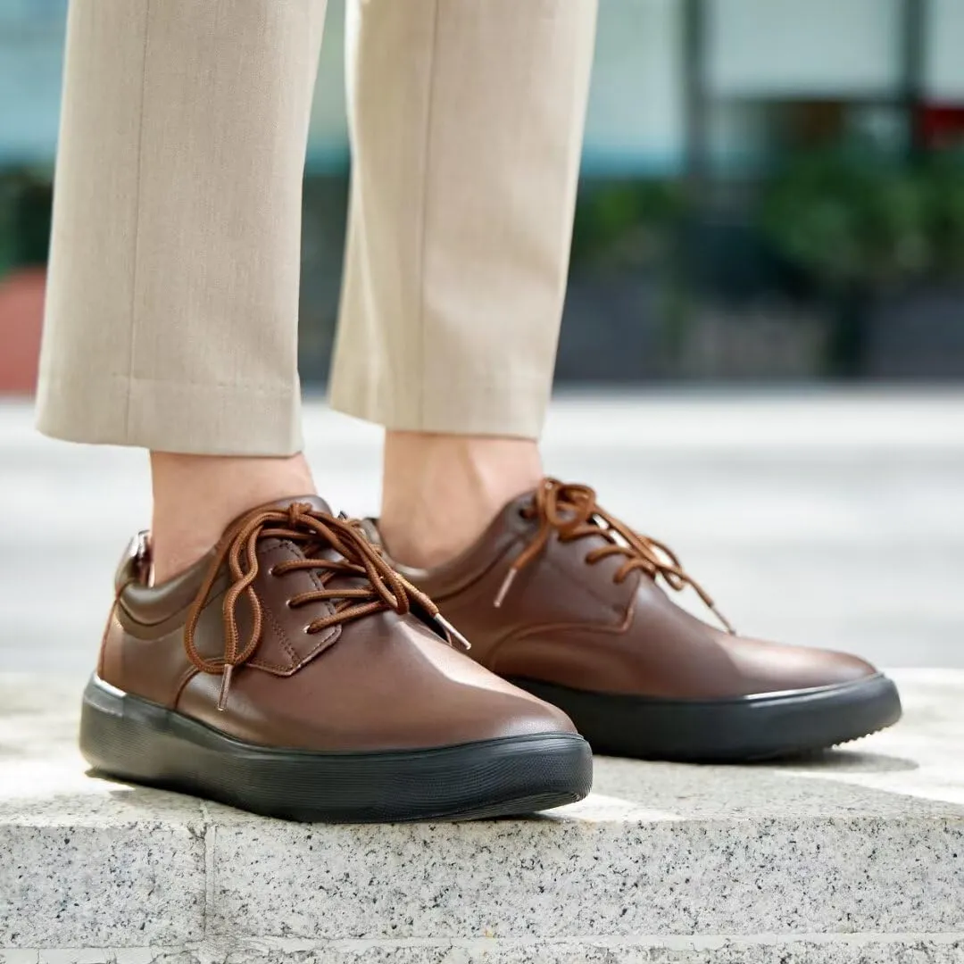 OrthoComfoot Men's Orthopedic Leather Dress Walking Shoes: Comfortable Plantar Fasciitis Sneakers with Arch Support for, Orthotic Casual Business Work Shoes for Foot and Heel Pain Relief