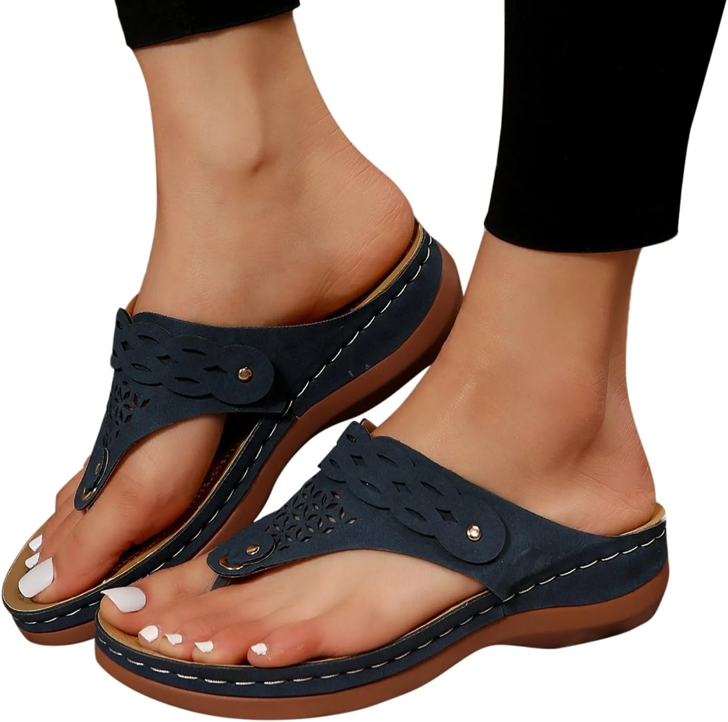 Orthopedic Sandals for Women Summer Dressy Comfortable Sandal Arch Support Wedge Slides Non Slip Flip Flops Slippers