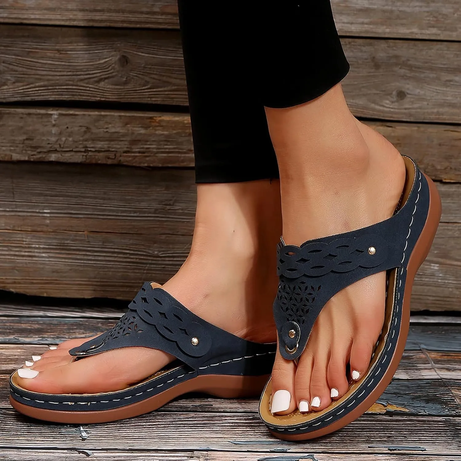 Orthopedic Sandals for Women Summer Dressy Comfortable Sandal Arch Support Wedge Slides Non Slip Flip Flops Slippers