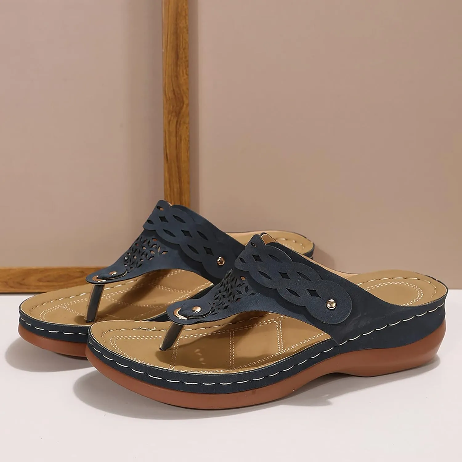 Orthopedic Sandals for Women Summer Dressy Comfortable Sandal Arch Support Wedge Slides Non Slip Flip Flops Slippers