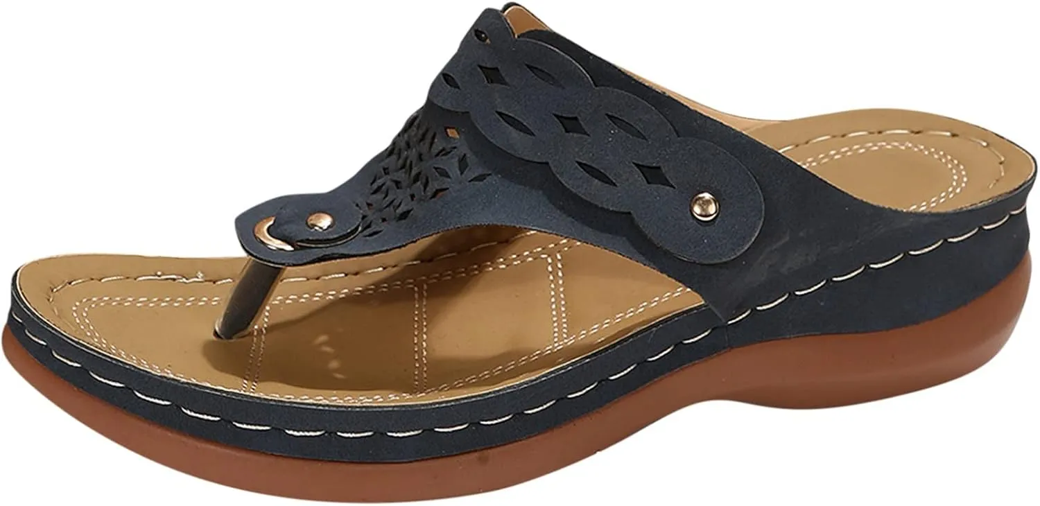 Orthopedic Sandals for Women Summer Dressy Comfortable Sandal Arch Support Wedge Slides Non Slip Flip Flops Slippers