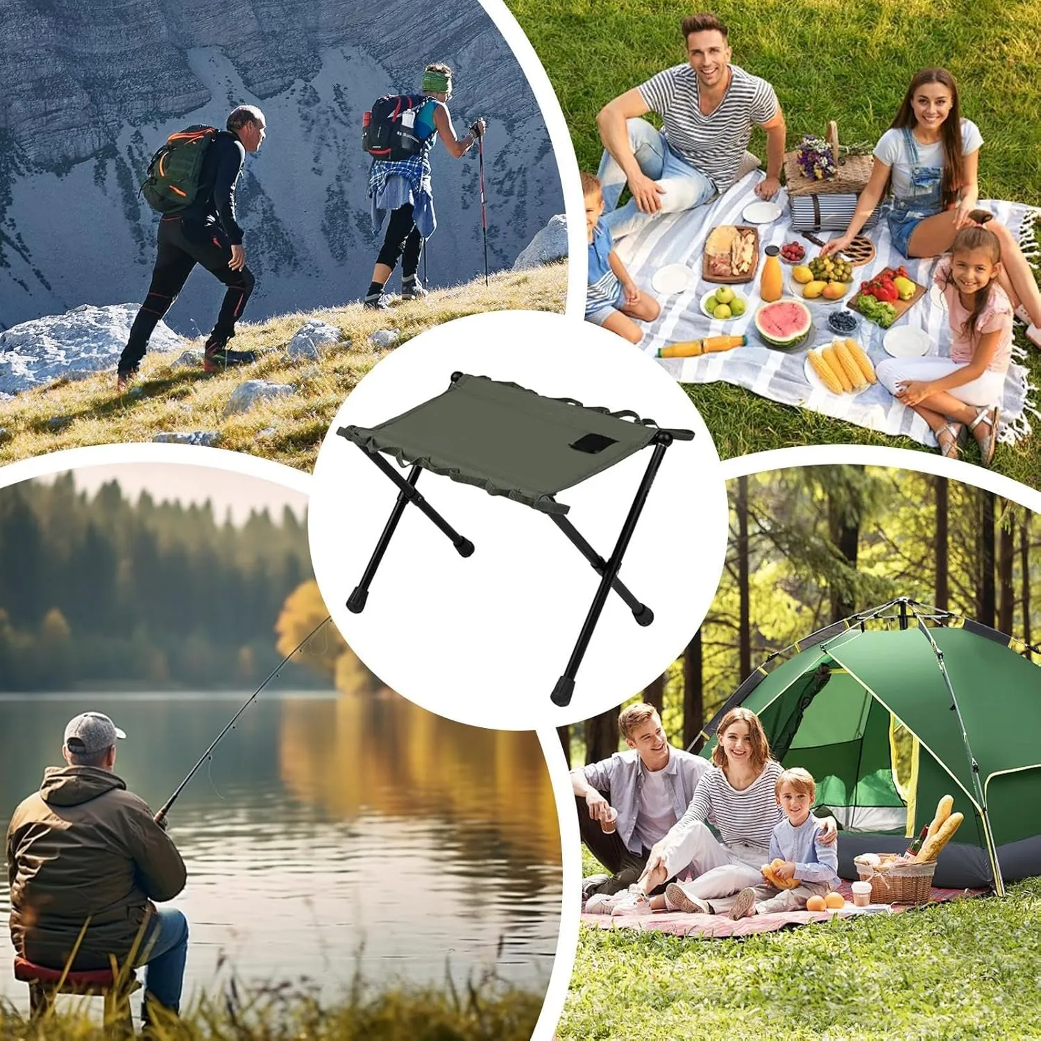 Outdoor Camping Stool | Portable Camping Chair | Outdoor Stool Chair, Fabric Folding Stool, Portable Camping Chair, Heavy Duty Folding Chairs, Oxford Folding Chairs, for Your Outdoor Adventures