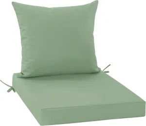 Outdoor Chair Cushions, Waterproof Back Pillow and Seat Cushion Set for Patio Furniture, Outdoor Sofa Replacement Cushions with Removable Cover, 24 x 24 Inch, Sage Green, 1 Set
