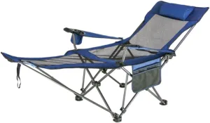 Outdoor Chair Folding Camping Chair Outdoor Camping Chair Folding Chair Recliner Break Relax Lounger Zero Gravity Chairs Garden Balcony Fishing Hiking Camping Chair Foldable Chair ( Color : Blue , Siz