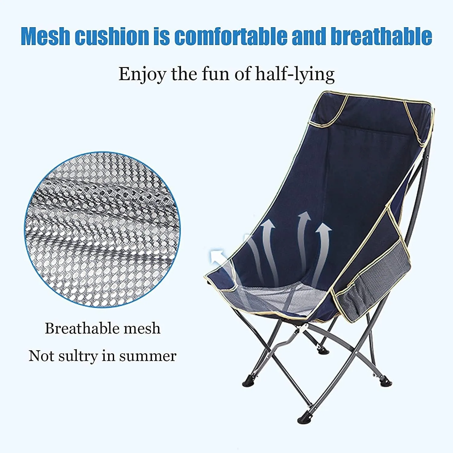 Outdoor Chair Folding Camping Chair Ultralight Folding Camping Chair with Backrest Leisure Beach Seat with Mesh External Hanging Bag Portable Backpack Chair Camping Chair Foldable Chair