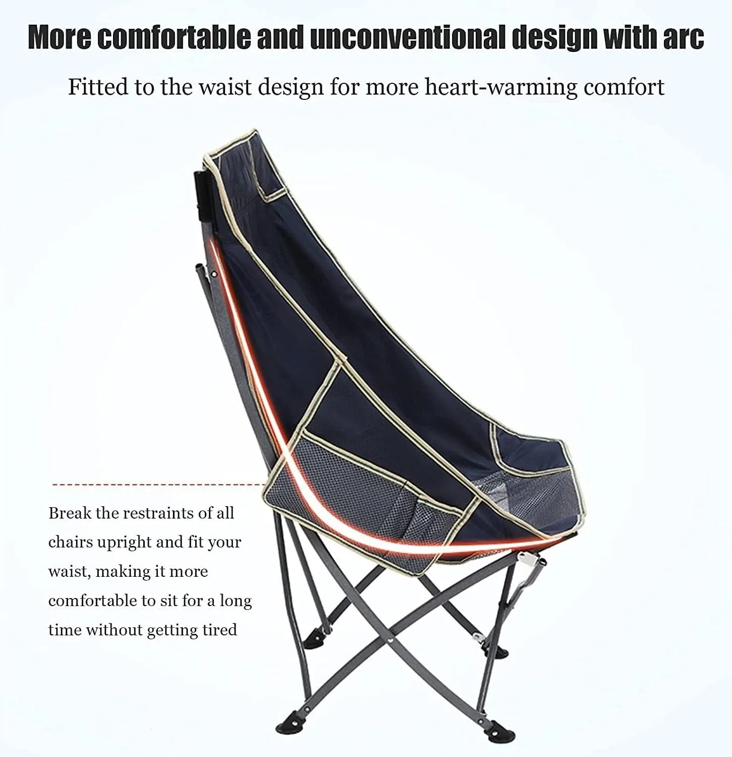 Outdoor Chair Folding Camping Chair Ultralight Folding Camping Chair with Backrest Leisure Beach Seat with Mesh External Hanging Bag Portable Backpack Chair Camping Chair Foldable Chair