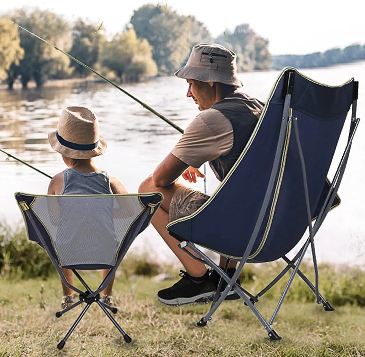 Outdoor Chair Folding Camping Chair Ultralight Folding Camping Chair with Backrest Leisure Beach Seat with Mesh External Hanging Bag Portable Backpack Chair Camping Chair Foldable Chair