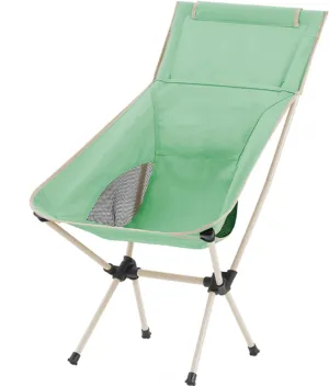 Outdoor Folding Moon air, Recliner with Backrest, Ultra- Light Bea air, with Storage Bag (Color : Avocado Green)