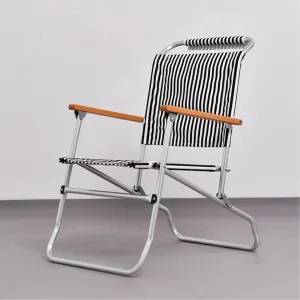 Oxford Cloth Folding Chair, Portable Outdoor Dining All-Aluminum Alloy Bracket Structure,for Courtyard,(Black)