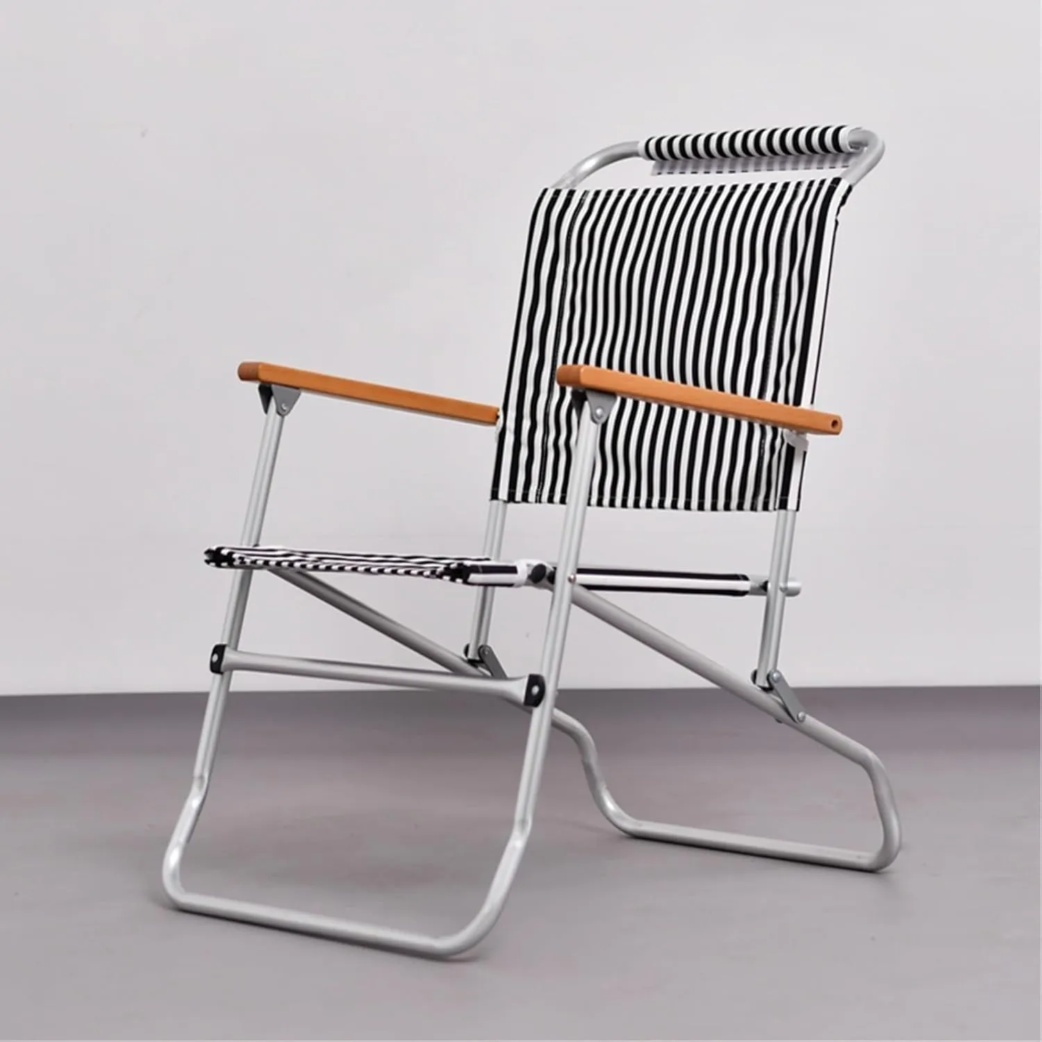 Oxford Cloth Folding Chair, Portable Outdoor Dining All-Aluminum Alloy Bracket Structure,for Courtyard,(Black)