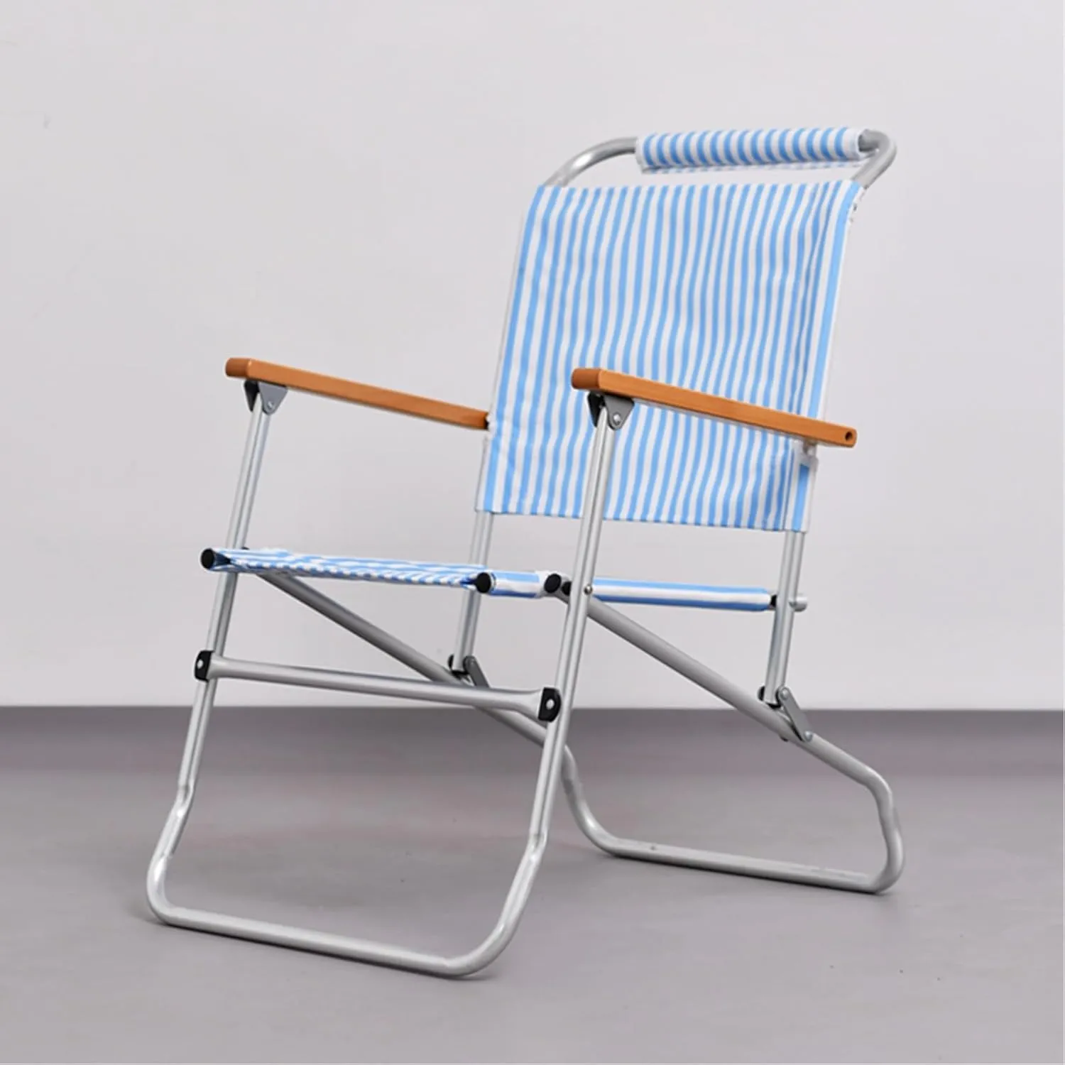 Oxford Cloth Folding Chair, Portable Outdoor Folding Chairs, Folding Dining Chair, All-Aluminum Alloy Bracket Structure, Suitable for Courtyard, Terrace, Picnic(Blue)