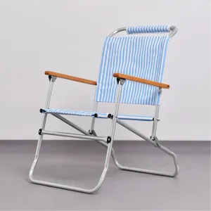 Oxford Cloth Folding Chair, Portable Outdoor Folding Chairs, Folding Dining Chair, All-Aluminum Alloy Bracket Structure, Suitable for Courtyard, Terrace, Picnic(Blue)