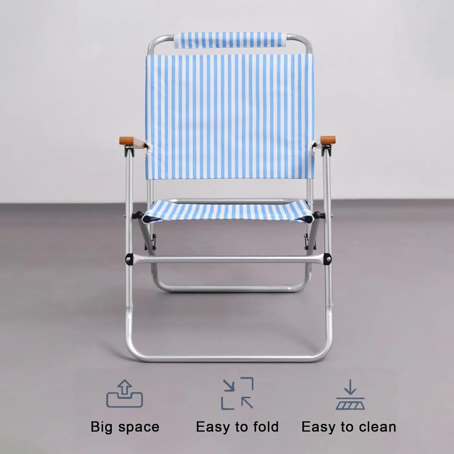 Oxford Cloth Folding Chair, Portable Outdoor Folding Chairs, Folding Dining Chair, All-Aluminum Alloy Bracket Structure, Suitable for Courtyard, Terrace, Picnic(Green)