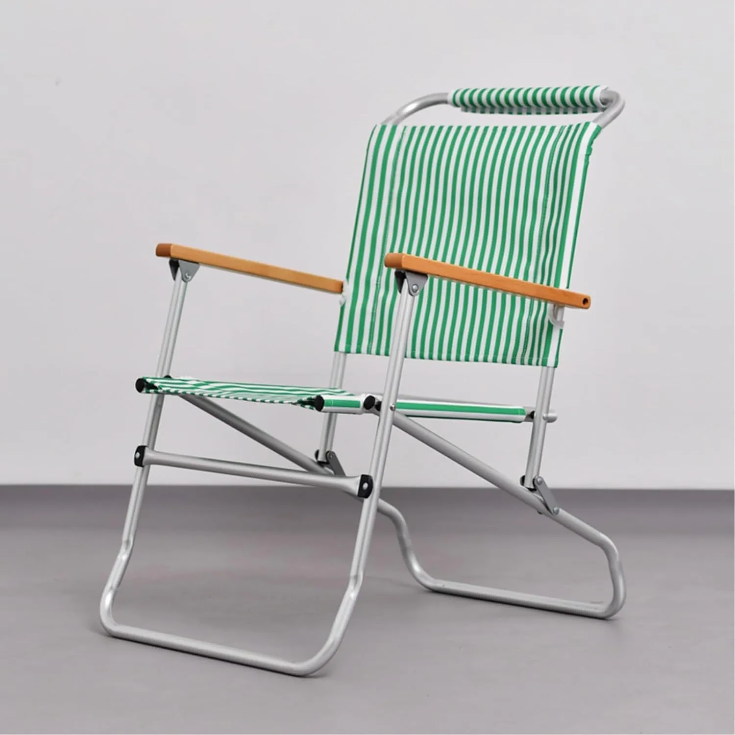 Oxford Cloth Folding Chair, Portable Outdoor Folding Chairs, Folding Dining Chair, All-Aluminum Alloy Bracket Structure, Suitable for Courtyard, Terrace, Picnic(Green)