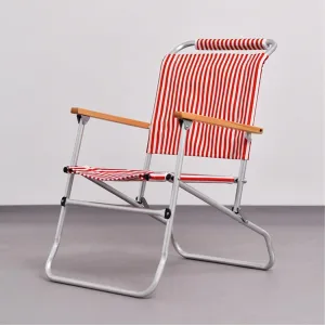 Oxford Cloth Folding Chair, Portable Outdoor Folding Chairs, Folding Dining Chair, All-Aluminum Alloy Bracket Structure, Suitable for Courtyard, Terrace, Picnic(Red)