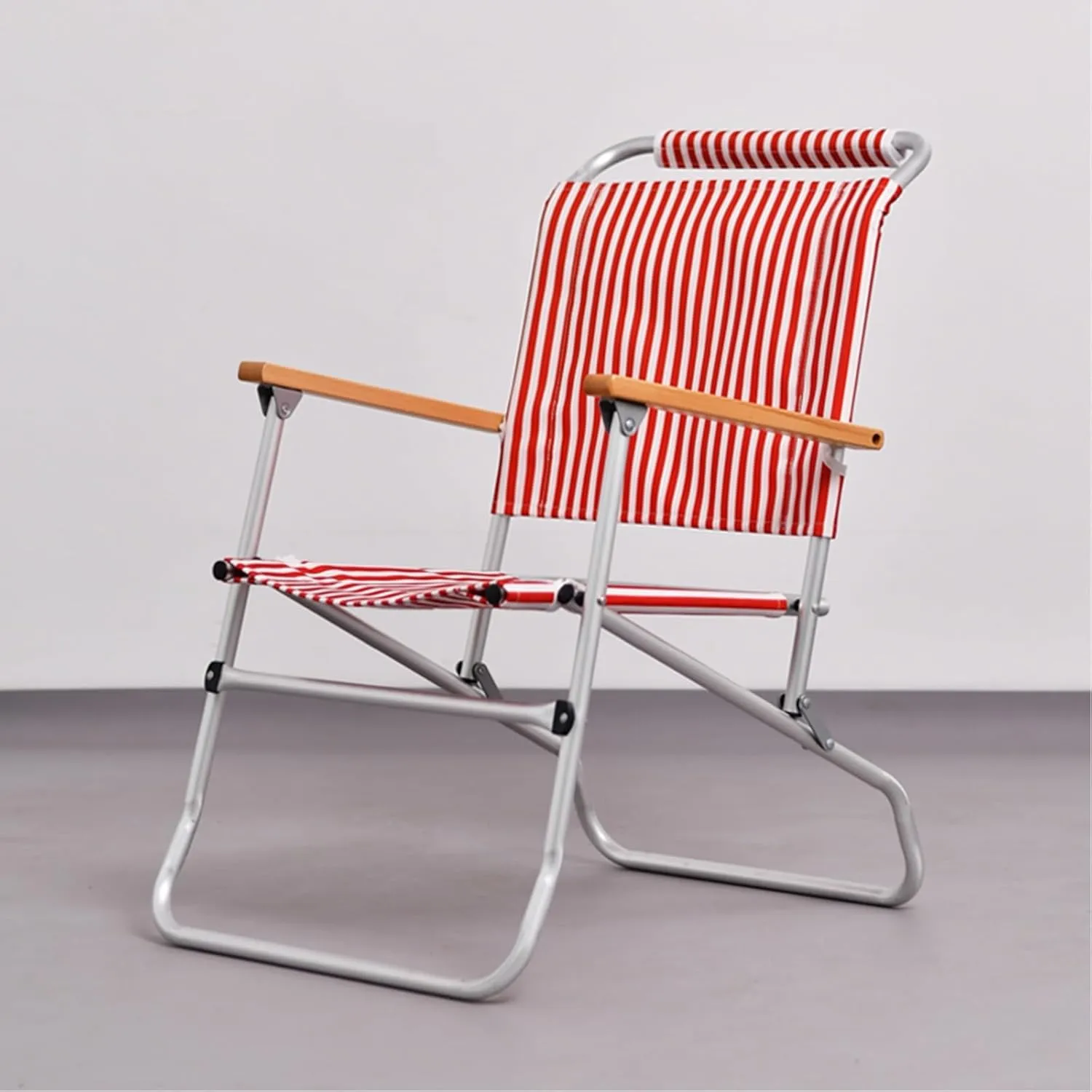 Oxford Cloth Folding Chair, Portable Outdoor Folding Chairs, Folding Dining Chair, All-Aluminum Alloy Bracket Structure, Suitable for Courtyard, Terrace, Picnic(Red)